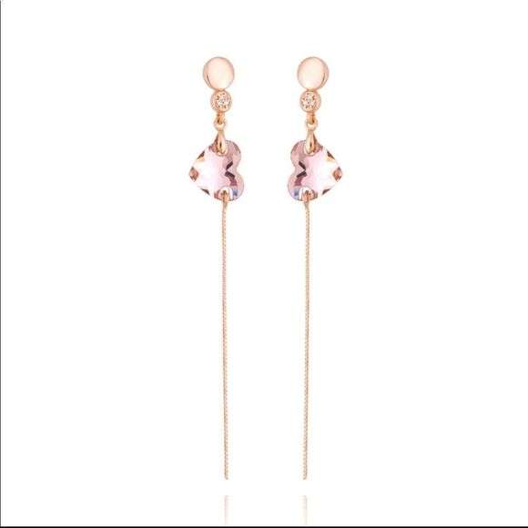 VINTAGE ROSE LUSH EARRING + ROSE GOLD PLATED new - Picture 1 of 7